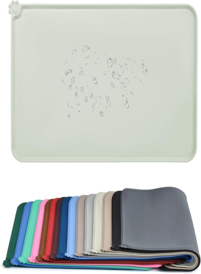 JHEPCOIN Pet Feeding Mat | Silicone Non Slip Waterproof Pet Placemat | Pet Feeding Supplies for Floor | Pet Food Bowl Mat | Food & Water Prevent Spill Pad (Pack of 1,Multicolor,19x12 inch) - Image 1